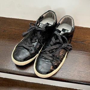 Black Croc Style Golden Goose Sneakers